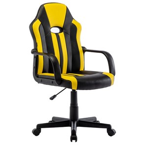 Кресло офисное RABIX "Stripe GM-202", экокожа, черное/желтое, 532510 в Омске
