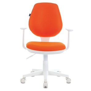 Офисное кресло Brabix Fancy MG-201W (с подлокотниками, пластик белый, оранжевое) 532410 в Омске