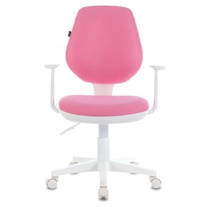 Кресло компьютерное Brabix Fancy MG-201W (с подлокотниками, пластик белый, розовое) 532409 в Омске