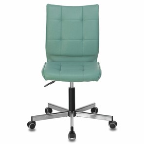 Офисное кресло Brabix Stream MG-314 (без подлокотников, пятилучие серебристое, экокожа, серо-голубое) 532079 в Омске
