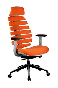 Офисное кресло Riva Chair SHARK (Оранжевый/серый) в Омске