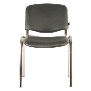 Офисный стул Brabix Iso CF-001 (хромированный каркас, кожзам серый) 531426 в Омске