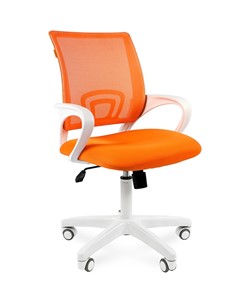 Кресло компьютерное CHAIRMAN 696 white, ткань, цвет оранжевый в Омске