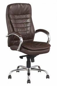 Офисное кресло ДамОфис J 9031-1 экокожа /хром, коричневый в Омске