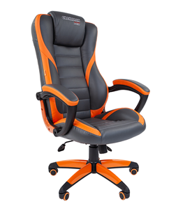 Офисное кресло CHAIRMAN GAME 22 эко кожа, серый/оранжевый в Омске