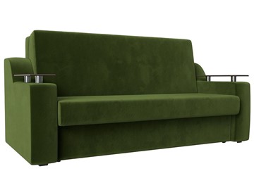 Прямой диван Сенатор Аккордеон 160, Зеленый (Микровельвет) в Омске