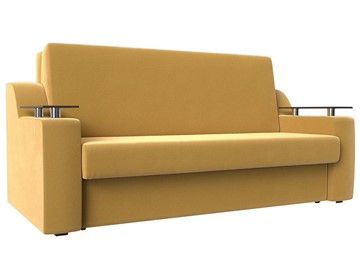 Прямой диван Сенатор Аккордеон 160, Желтый (Микровельвет) в Омске