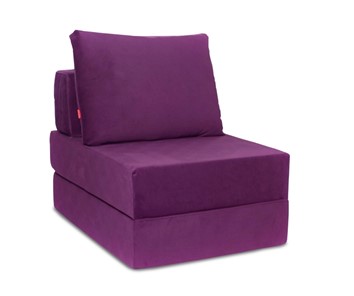 Кресло бескаркасное Окта, велюр фиолетовый в Омске