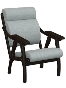 Мягкое кресло Вега 10 ткань серый, каркас венге в Омске