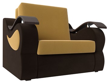 Раскладное кресло Меркурий (60), Желтый\коричневый (Микровельвет\Экокожа) в Омске