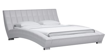 Кровать спальная Оливия 160 арт. Марика 483 к/з (белый) с основанием в Омске