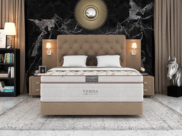 Спальная кровать Alliance/Podium M 160х200, Флок (Велсофт Какао) в Омске