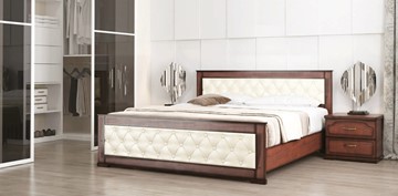 Двуспальная кровать СВ-Стиль Стиль 2, 160х200, кожзам, с основанием в Омске