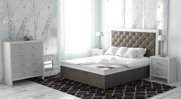 Кровать с подъемным механизмом Манхэттен 160х200 (с коробом), высота спинки - 140 см в Омске