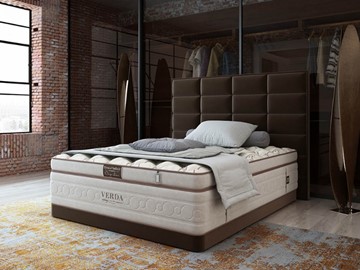 Кровать в спальню Chocolate Compact/Basement 180х200, Микровелюр (Manhattan Лесной каштан) в Омске