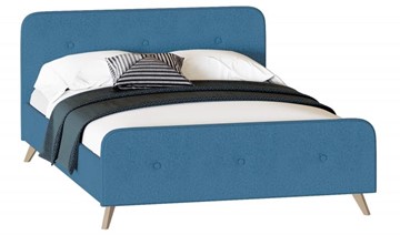 Кровать двуспальная Сиерра 1600 (без основания) Аура голубой в Омске
