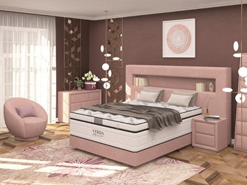 Кровать Smart/Podium M 160х200, Флок (Велсофт Винтажный розовый) в Омске