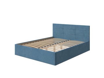Двуспальная кровать Vector Plus 160х200, Велюр (Monopoly Прованский синий (792)) в Омске