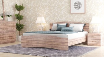 Двуспальная кровать СВ-Стиль Лира, 160х200 с основанием, сонома в Омске
