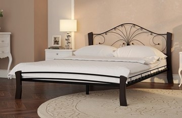 Кровать полутороспальная Фортуна 4 Лайт, 1400, черный/шоколад в Омске