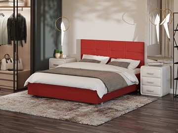 Кровать 2-спальная Neo 160х200, Велюр (Forest 13 Красный) в Омске