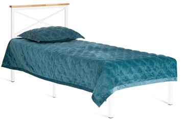 Спальная кровать Iris (mod.9311) дерево гевея/металл, 90*200 см (Single bed), Белый (White) в Омске