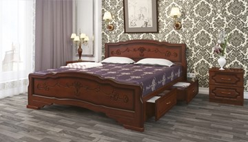 Кровать с выкатными ящиками Карина-6 (Орех) 180х200 в Омске