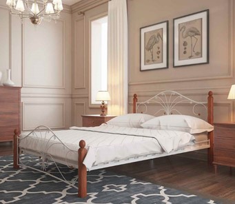 Кровать в спальню Фортуна 1, 1600, белый/махагон в Омске