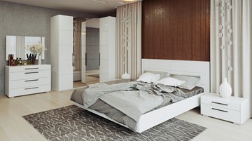 Модульная спальня Наоми №4, цвет Белый глянец в Омске