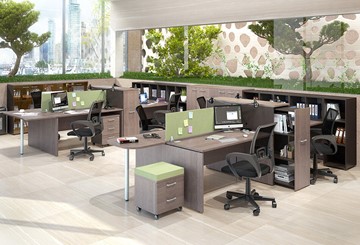 Офисный комплект мебели Skyland Xten для двух сотрудников с тумбочками в Омске