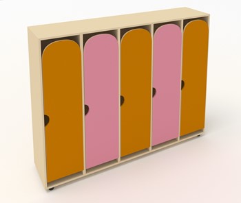 Шкаф детский распашной ШГ5У Беж+Оранжевый+Розовый в Омске