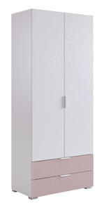 Двухдверный шкаф Зефир 108.01 (белое дерево/пудра розовая (эмаль)) в Омске
