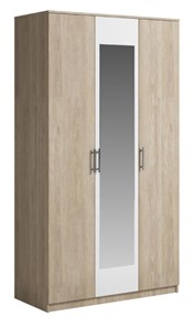 Шкаф 3 двери Светлана, с зеркалом, белый/дуб сонома в Омске