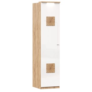 Шкаф одностворчатый с декор. накладками Фиджи 659.225, белый в Омске