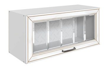 Кухонный шкаф Атланта L800 Н360 (1 дв. рам.) эмаль (белый/белый глянец патина золото) в Омске