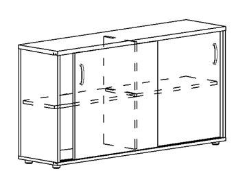 Шкаф-купе низкий Albero, для 2-х столов 60 (124,4х36,4х75,6) в Омске