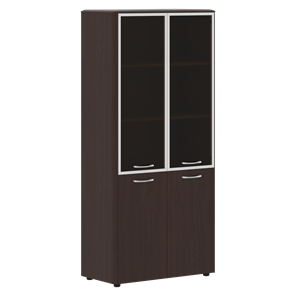 Шкаф комбинированный с дверьми в алюминиевой рамке DIONI Венге DHC 85.7  (850х430х1930) в Омске