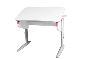 Детский стол-трансформер 5/100 (СУТ.46) + Polka_z 5/500 (2 шт) Рамух белый/серый/розовый в Омске