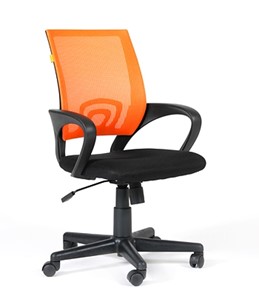 Кресло компьютерное CHAIRMAN 696 black Сетчатый акрил DW66 оранжевый в Омске