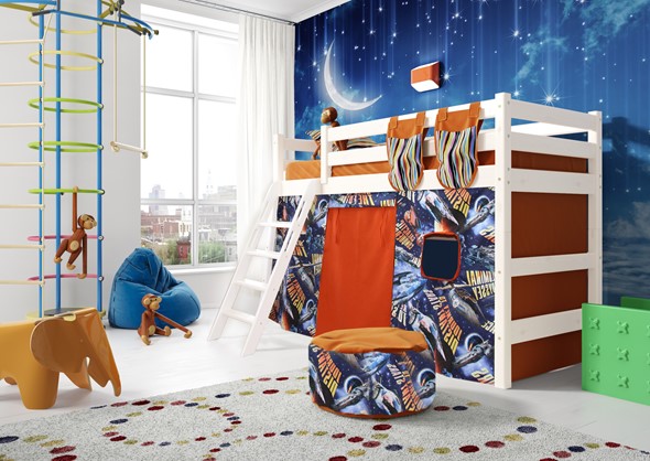 Кровать-чердак детская Соня, Вариант 6 Белый в Омске - изображение