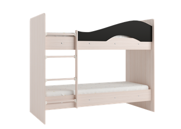 Детская  двухъярусная кровать Мая с 2 ящиками на щитах, корпус Млечный дуб, фасад Венге в Омске - предосмотр 3