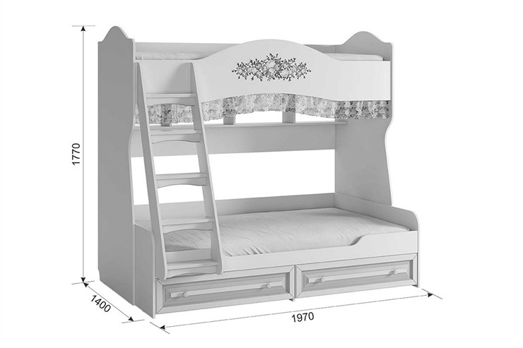 Кровать двухъярусная Алиса (1974х1404х1765) в Омске - изображение 4