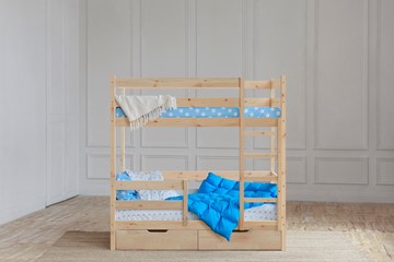 Двухэтажная детская кровать без крыши с ящиками, без покраски в Омскекупить подешвле - отличная цена