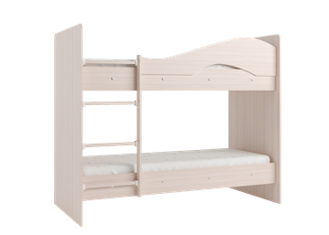 Детская двухэтажная кровать Мая на щитах со шкафом и ящиками, цвет Млечный дуб в Омске - предосмотр 2