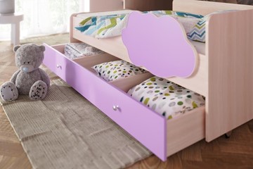 Детская двухэтажная кровать Соник 1.6 с ящиком, Розовый в Омске - предосмотр 1