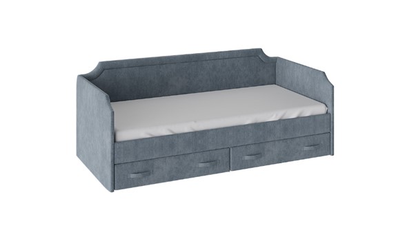 Кровать подростковая Кантри Тип 1, ТД-308.12.02 (Замша синяя) в Омске - изображение