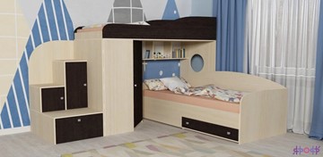Детская кровать-шкаф Кадет-2, корпус Дуб, фасад Венге в Омске