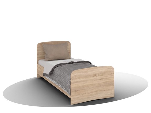Детская кровать ВЕГА Кровать Кр-08 900 с плоским основанием (Сонома) в Омске - изображение