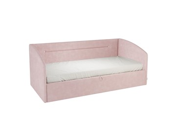 Детская кровать 0.9 Альба (Софа), нежно-розовый (велюр) в Омске