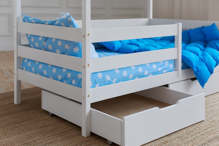 Детская кровать Домик с ящиками, цвет белый в Омске - изображение 3